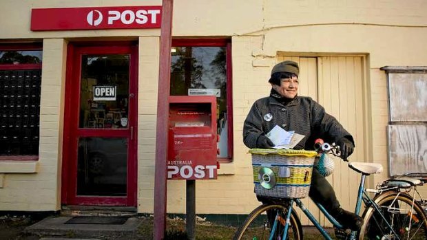 Sealed with a kiss: Ana Wojak rides to the Bilpin post office every day to collect more love letters.