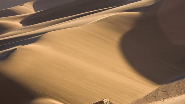 Tackling the dunes of the Namib Desert.