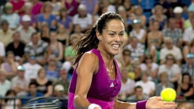 Former world No. 1 Ana Ivanovic during her win at the Hopman Cup on the weekend.