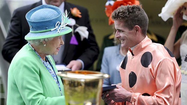 Luke Nolen with the Queen at Royal Ascot after winning on Black Caviar.