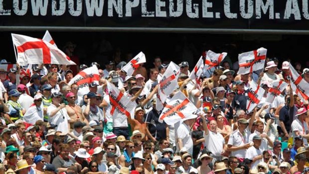 The good times roll on ... the Barmy Army's golden summer continued at the SCG yesterday.