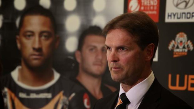 Facing the bullet: Mick Potter has been in charge of Wests Tigers less than a year.