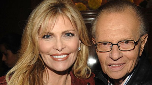 Marriage over ... Shawn Southwick-King and Larry King in February.