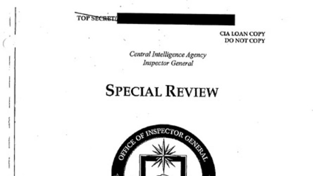 In this image from the CIA, the cover of a special review of a newly declassified CIA document describes how interrogators threatened to kill the children of one September 11 suspect and may have threatened to sexually assault the mother of another detainee.