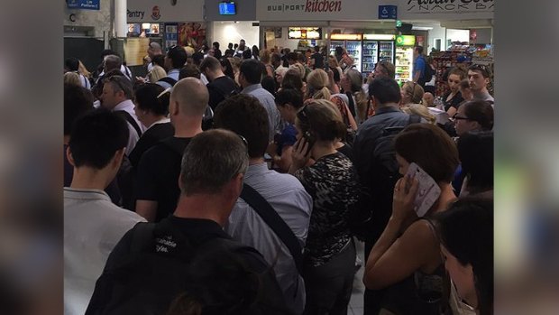 This photo captures some of the chaos at Perth Train Station caused by the line shutdown.