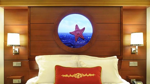 Dream time ... a 'magic' porthole on board Disney's Dream ship.