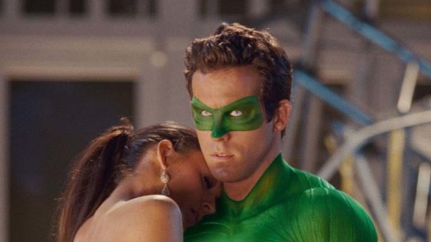 Blake Lively as Carol Ferris and Ryan Reynolds as Hal Jordan in <i>The Green Lantern</i>