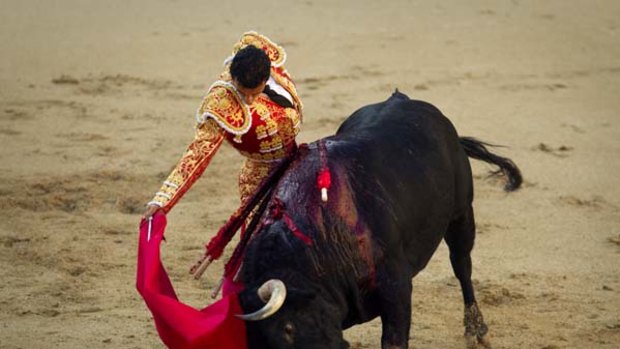Too brutal for youngsters ... a bullfight in Madrid.