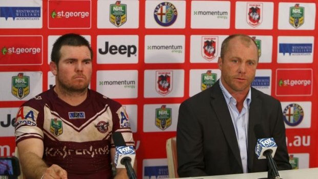 Nonplussed: Geoff Toovey would not confirm or deny reports Anthony Watmough and Brett Stewart asked to be released from their Manly contracts.