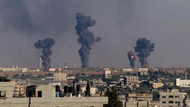 The aftermath of an Israeli airstrike on Gaza International Airport.