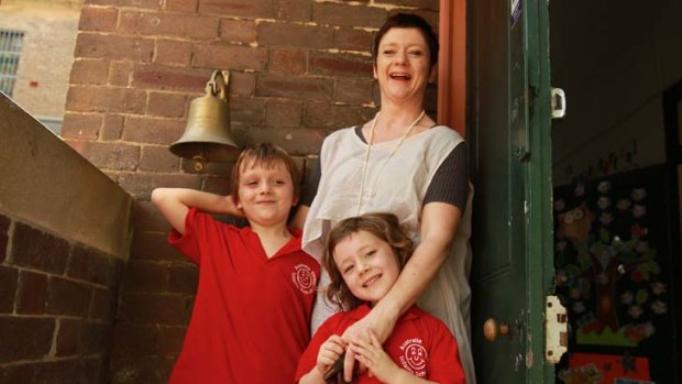 Secret to success &#8230; Charlotte Johnstone with her children, Finnigan, 7, and Phoebe-Bijou, 4, whose school outranked most exclusive private high schools.