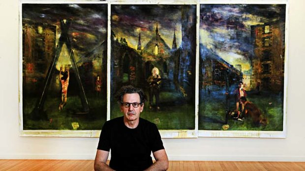 Unflinching: Rodney Pople with his Port Arthur triptych.