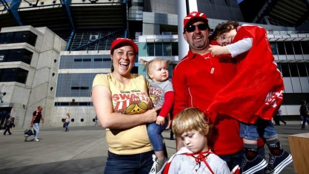 The Sweep family at the MCG for the 2014 AFL grand final.