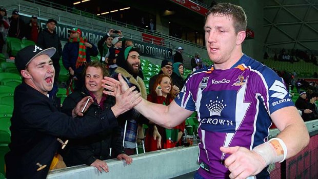 A hit with the fans ... Ryan Hoffman's Melbourne Storm.