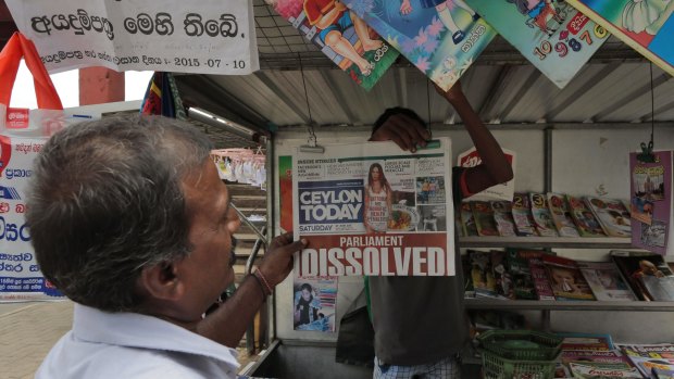 Newspapers on sale in Colombo on the weekend. 