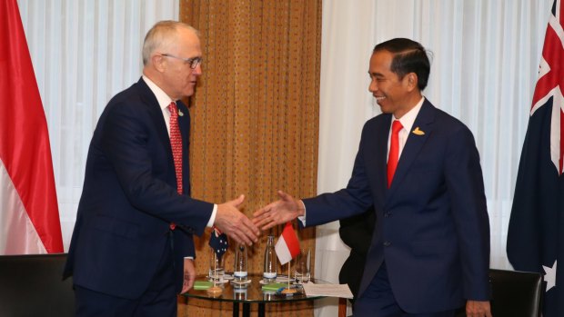 Australian Prime Minister Malcolm Turnbull met Indonesian President Joko Widodo in July.