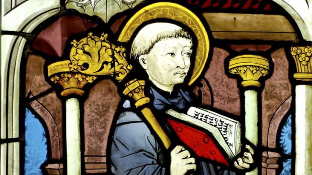 God's instrument: St Bernard of Clairvaux seen in a 15th-century German stained-glass window.