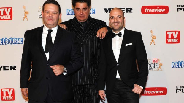 <i>MasterChef</i> judge George Calombaris, far right, at ths year's Logie awards in April.