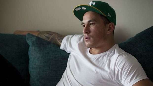 Maverick ... Sonny Bill Williams backs the underdogs while watching the NBA finals in his hotel room.
