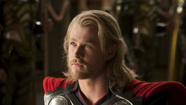 Don't you know who I am?: Chris Hemsworth makes for a convincing comic-book action hero in Kenneth Branagh's <i>Thor</i>.