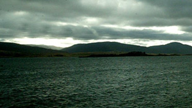 Lake Jindabyne ... water temperature was only six or seven degrees.