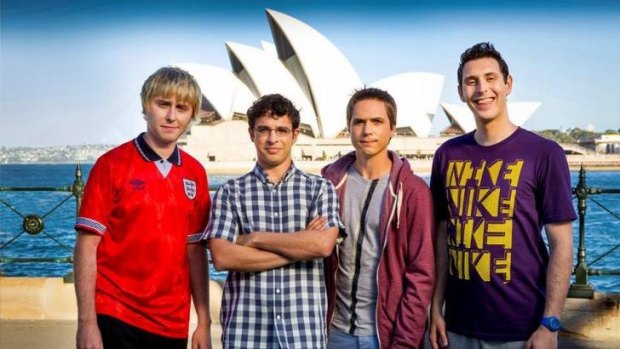 James Buckley (Jay), Simon Bird (Will), Joe Thomas (Simon) and Blake Harrison (Neil) during filming in Australia for <em>The Inbetweeners 2</em>.