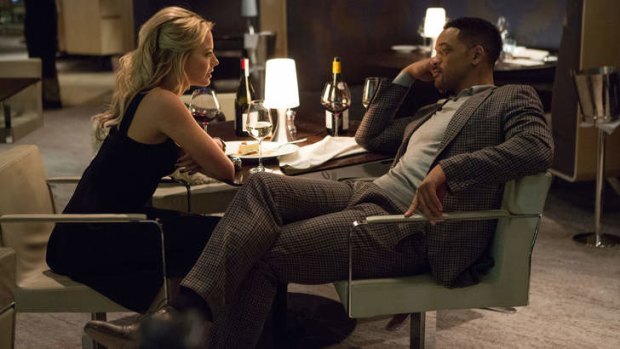 Margot Robbie and Will Smith in <I>Focus</i>.