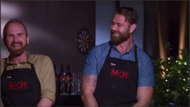 Tim loses it laughing at Kyle's reaction to the news that they had the highest ever MKR scores.