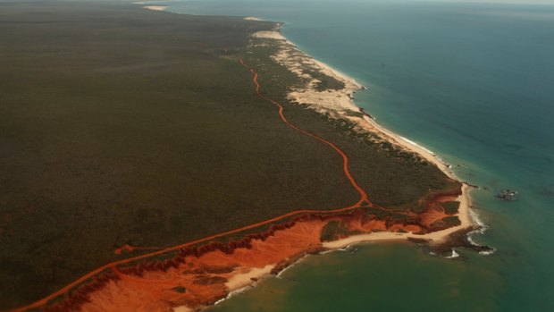 The cliff line at James Price Point, 60 km north of Broome, the site of the proposed gas project.