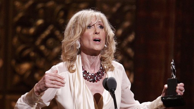 A surprised Judith Light accepts her award for her performance in <i>Other Desert Cities</i>.