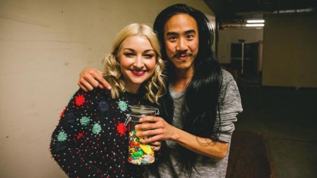 Kate Miller-Heidke with event organiser Jarrad Seng.