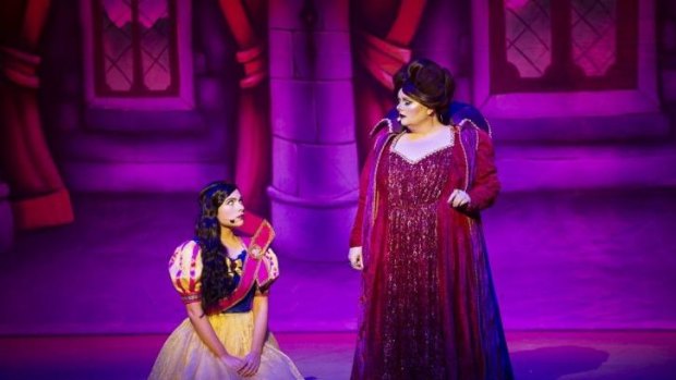 Fair contest: Snow White played by Erin Clare, and Magda Szubanski's wicked queen.