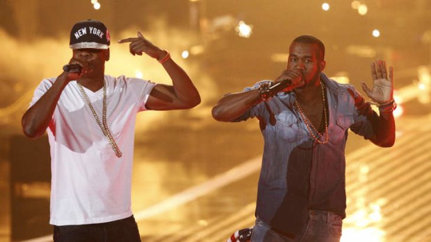 Rappers Jay-Z (left) and Kanye West.