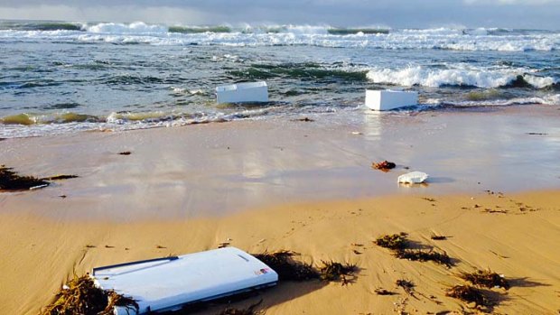 Surprising find: fridges were washed up on Shelly Beach.