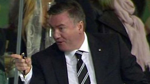 Collingwood President Eddie McGuire takes exception to alleged comments directed at Andrew Krakouer.