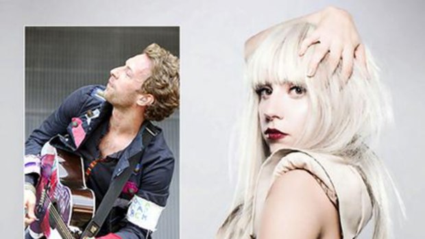 Coldplay (Chris Martin, inset) broke through with Yellow in 2000 and are now a stadium-filling act. Lady Gaga (main) is on the rise.
