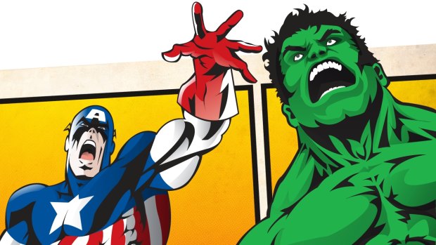Comic books - Captain America and The Hulk.