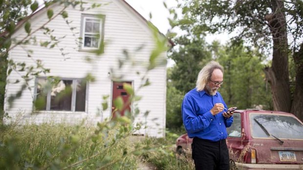 Facing 10-35 years in prison: Craig Cobb outside his house in Leith, North Dakota.