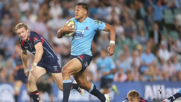 Try machine: Israel Folau has scored eight tries in four Super Rugby games this season.