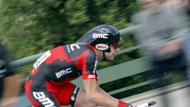 Cadel Evans &#8230; only the fourth rider in 50 years to take the Tour lead in the final time trial.