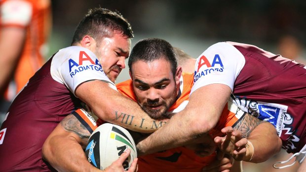 Leader: Dene Halatau will be the stand-in skipper for the Wests Tigers.