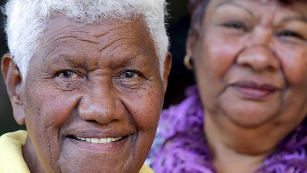 Joyce Lea, 77, and Joan McFarlane, 73, were among the 250 indigenous elders at the annual Golden Oldies lunch held at the Broncos Leagues Club.