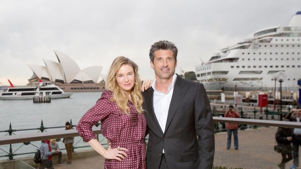 Renee Zellweger and <i>Bridget Jones</i> franchise newcomer Patrick Dempsey in Sydney. 