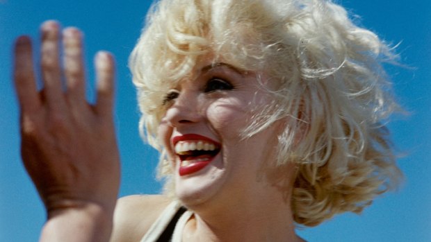 Fun-loving ... Marilyn Monroe laughing on the set of Some LIke It Hot.