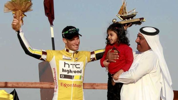 His time in the sun: Bathurst's Mark Renshaw after winning the Tour of Qatar in 2011.