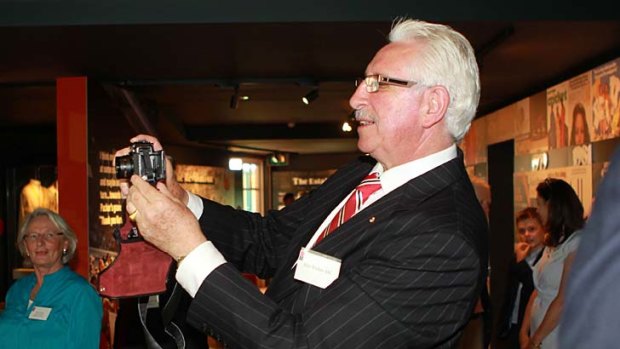 Still in the picture &#8230; Max Walker takes a trip down memory lane at the Bradman Foundation lunch to open