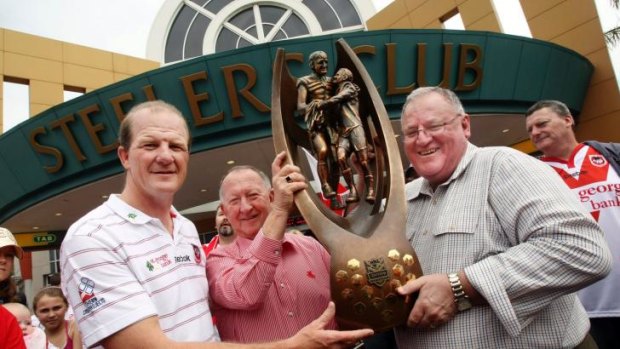Steel City: Sean O'Connor with fellow Steelers and St George Illawarra board members Bob Millward and Peter Newell after the 2010 premiership.