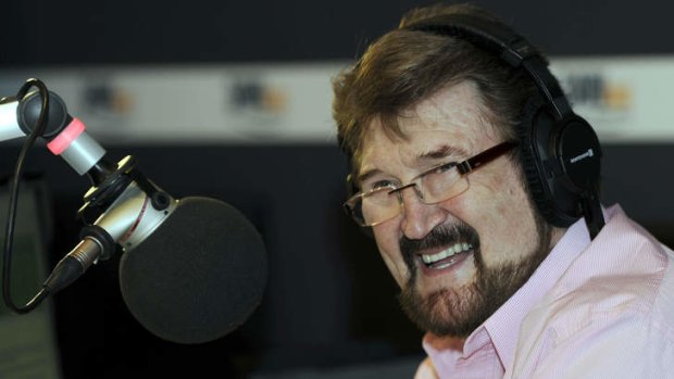 Last laugh: Derryn Hinch in the studio during his final radio show.