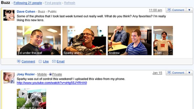 Buzz, Google's answer to social networking.