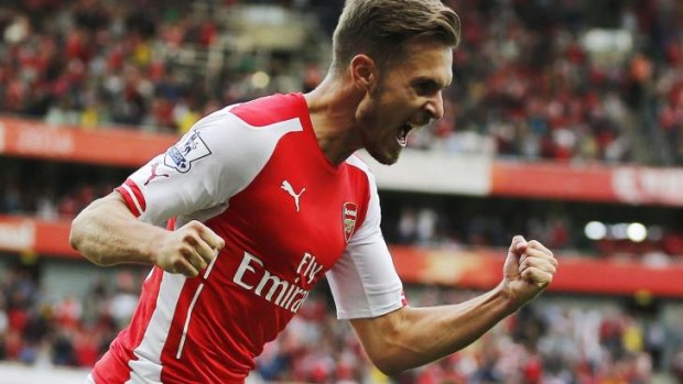 Late winner: Arsenal's Aaron Ramsey saved Arsenal's blushes with a late winner against Crystal Palace.